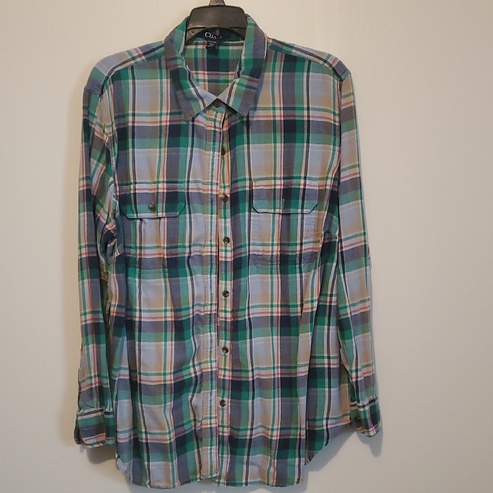 Chaps Multicolor Plaid Button‎ Down Shirt